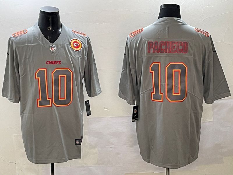 Men Kansas City Chiefs #10 Pacheco Grey 2025 Nike Vapor Limited NFL Jersey style 2103->kansas city chiefs->NFL Jersey